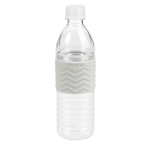 Copco Hydra Botella de agua reutilizable Tritan con tapa resistente a derrames y funda antideslizante, 16.9 onzas, Chevron Grey