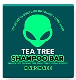 MARS MADE Tea Tree Shampoo Bar for All Hair Types | Soothing, Nourishing & Clarifying Shampoo for Build Up & Hair Growth with Argan Oil, Coconut Oil, Salicylic Acid & Menthol | No Animal Trials 3.5oz