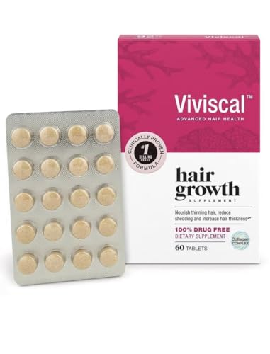 Viviscal Suppléments pour la croissance des cheveux pour les femmes pour obtenir des cheveux plus épais et plus volumineux, cliniquement prouvé avec un complexe de collagène exclusif, 60 unités (lot de 1), 1 mois d'approvisionnement