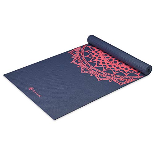 Gaiam Tapis de yoga imprimé classique antidérapant pour tous les types de yoga, pilates et entraînements au sol, Marrakech rose, 4 mm, 68' de long x 24' de large x 4 mm d'épaisseur