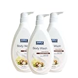 Simply Body Care, Nourishing Body Wash with Easy-Use Pump – Gentle Cleanser & Deep Moisturizing Formula for Soft, Radiant Skin, 32 Fl Oz (34 Fl Oz (Pack of 3), SHEA BUTTER & VANILLA)