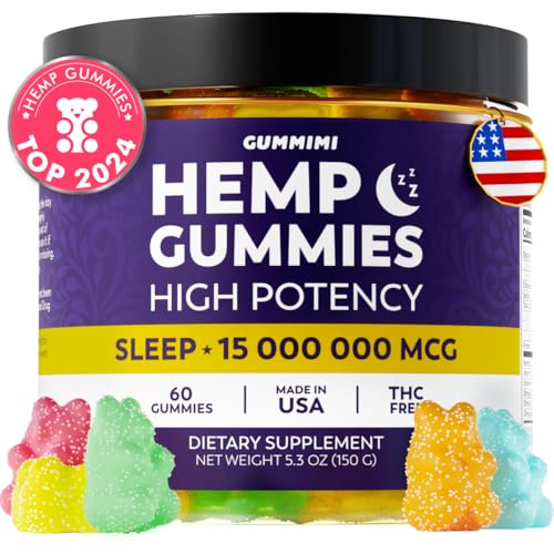 Hеmp Gummies for Rеstful Nap - High Potency, Organic & Infused with Omega 3 6 9 & Vitamin E, Fruit Flavor, 60 Gummies, Grown & Made in USA