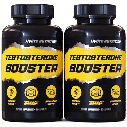Booster de testostérone - Supplément de testostérone pour hommes - Pilules d'amélioration masculines pour la croissance musculaire, la libido, l'endurance, la force - Supplément d'entraînement Tongkat Ali Muscle Builder - Total T Test Boost - 2 PACK