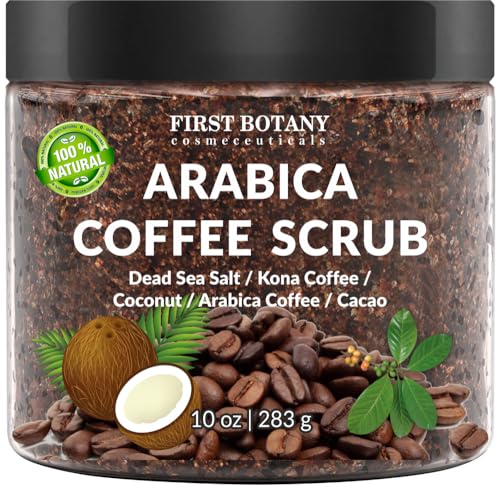Gommage au café Arabica 100 % naturel avec café biologique et beurre de karité – Meilleur gommage corporel 10 oz