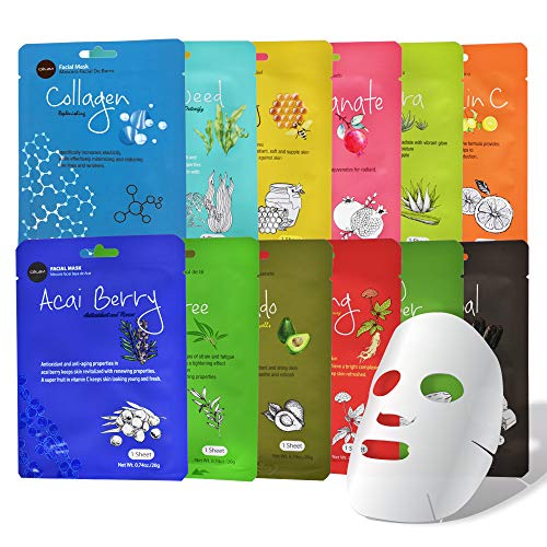 Celavi Essence Facial Sheet Face Mask Variety Set...