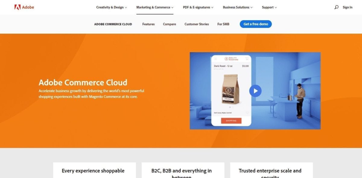 Logiciel d'entreprise pour le commerce électronique Magento Commerce