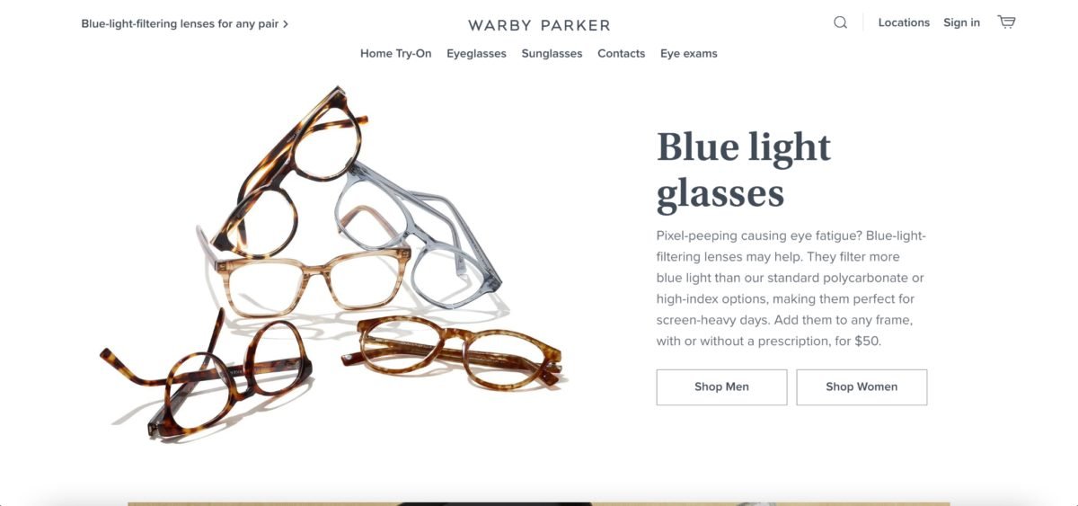 Vender gafas de luz azul