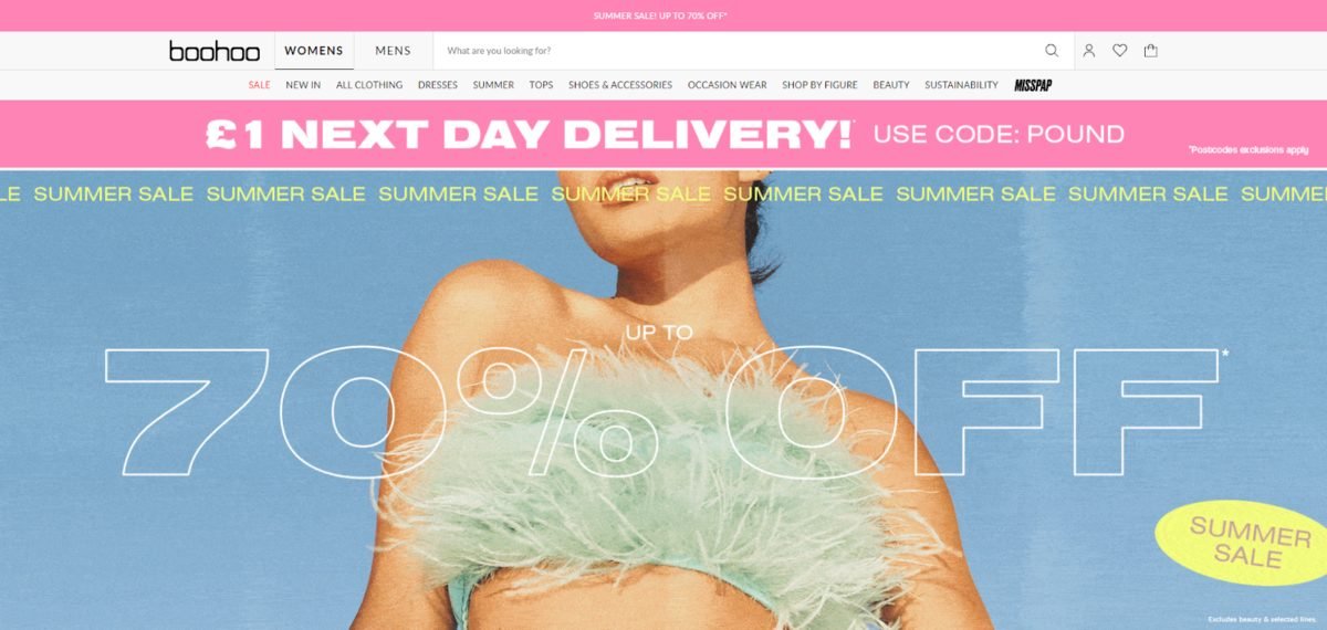 Boohoo Homepage