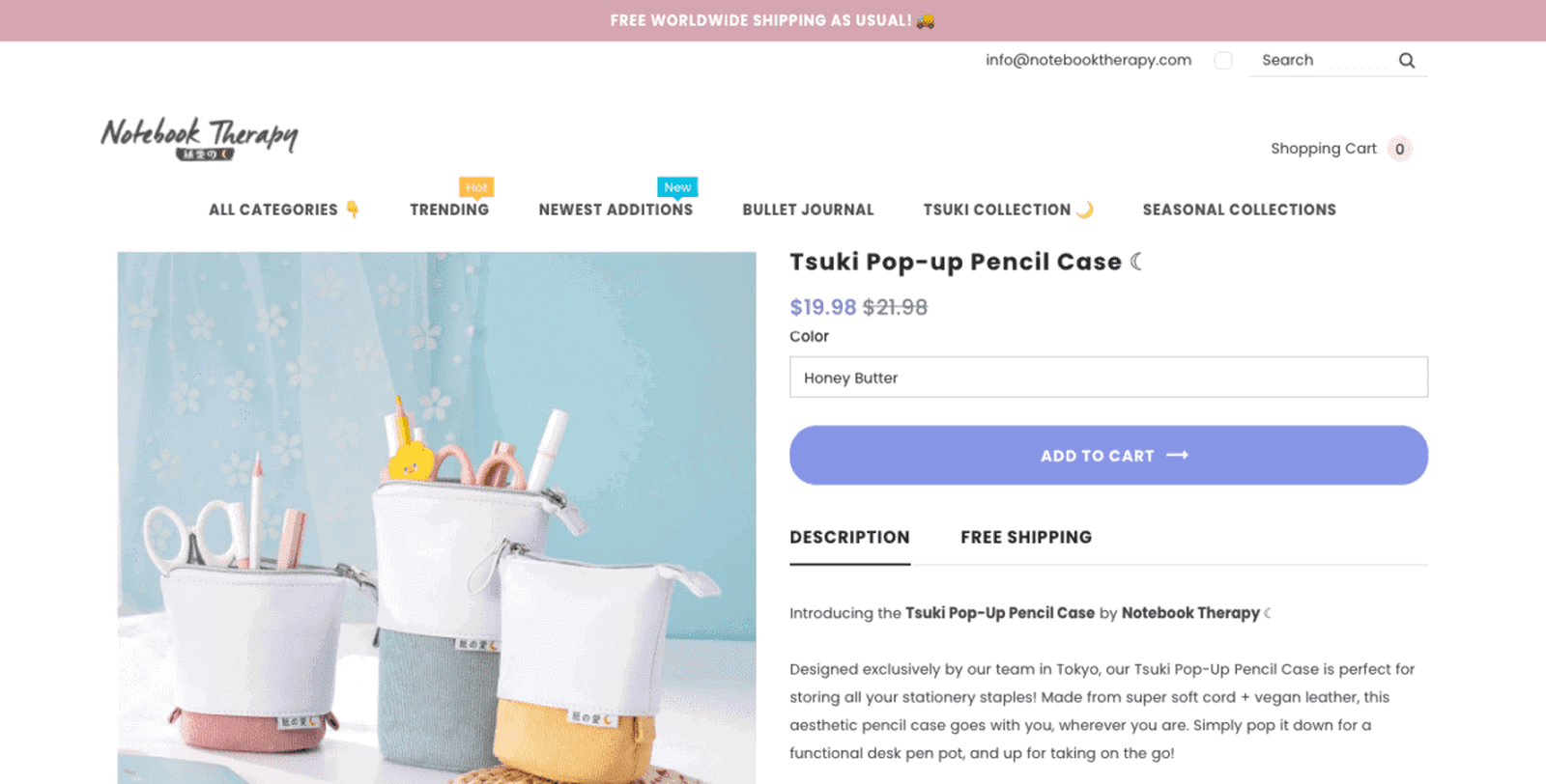 Tsuki Popup Pencil Pouch Notebook Therapy
