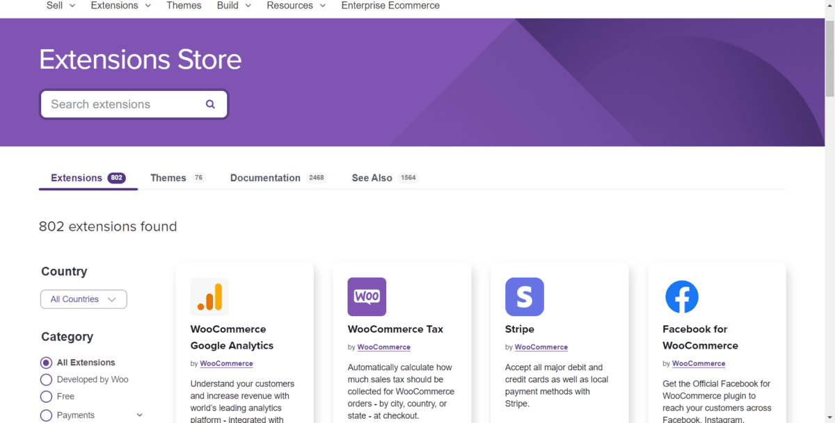 WooCommerce Extensions Store