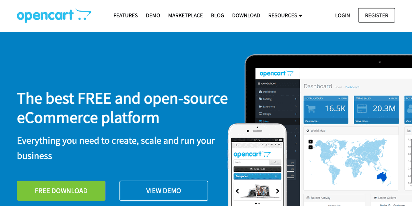 Open Cart Homepage Screenshot